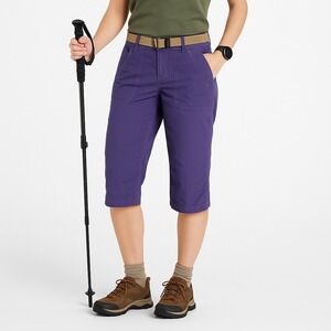 Kuhl Mountain Culture Purple Hiking Capri Pants Womens Size 4 Embroidered Flower